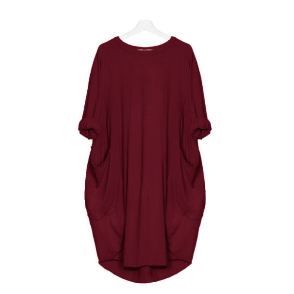 Long Sleeve Casual Loose Dress Maternity Pregnant