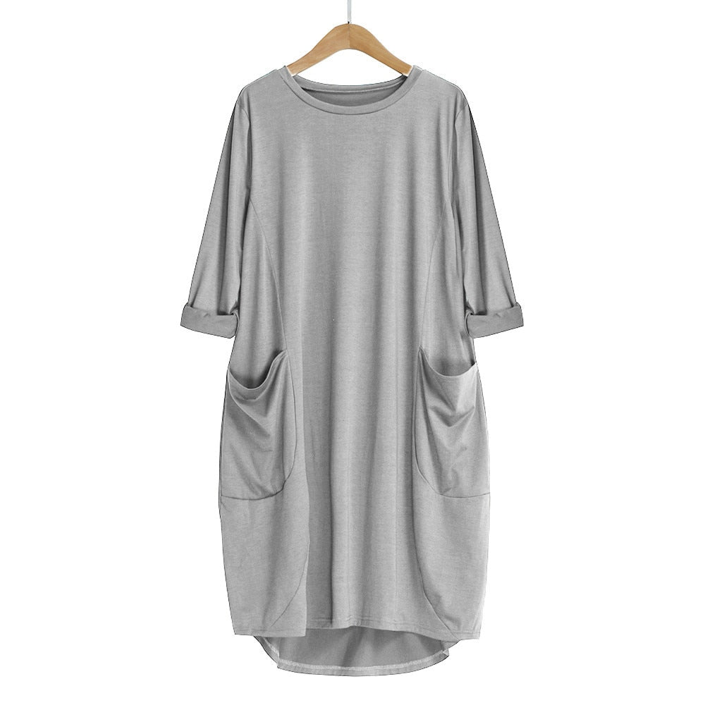 Long Sleeve Casual Loose Dress Maternity Pregnant