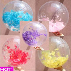 Inflatable Transparent Feather Beach Ball