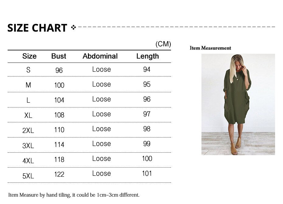 Long Sleeve Casual Loose Dress Maternity Pregnant