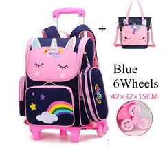 Girls School Trolley Backpack Set