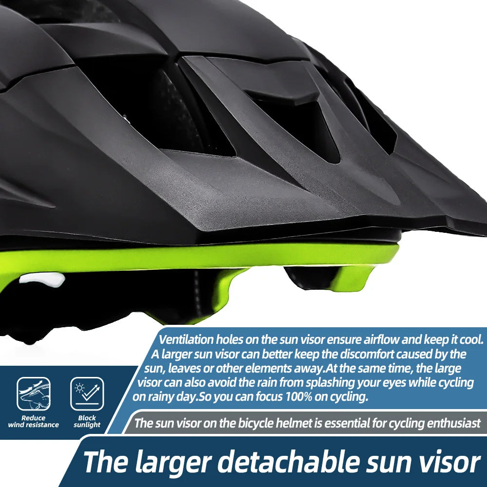 LED Bike Helmet With Sun Goggle Visor