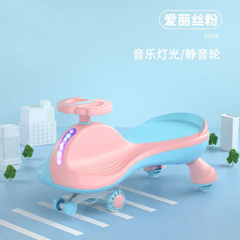 Pink Mute Wheel Twisted Children Cars