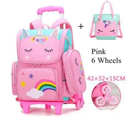 Girls School Trolley Backpack Set