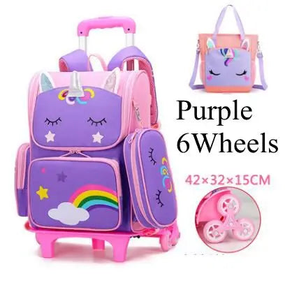 Girls School Trolley Backpack Set