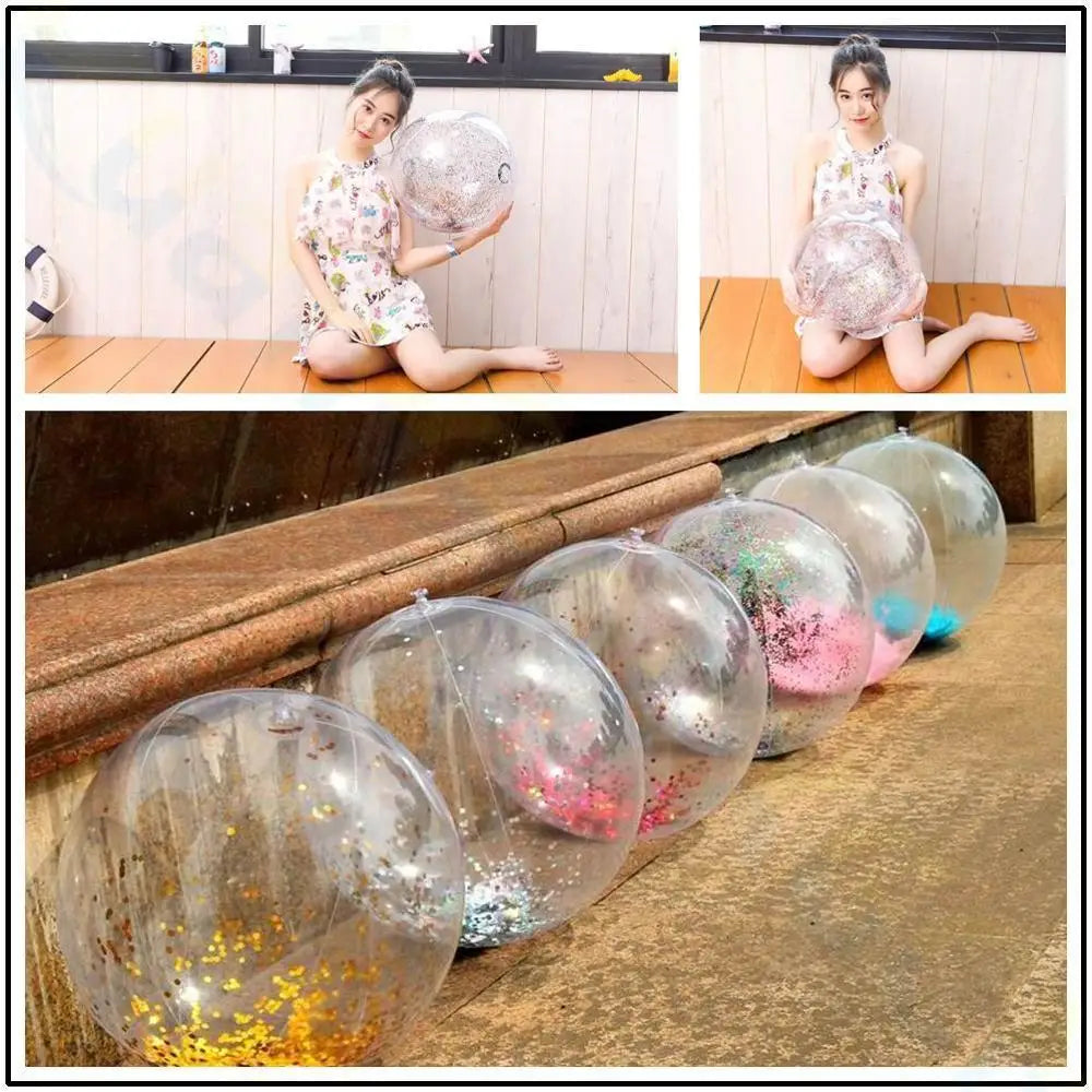 Inflatable Transparent Feather Beach Ball