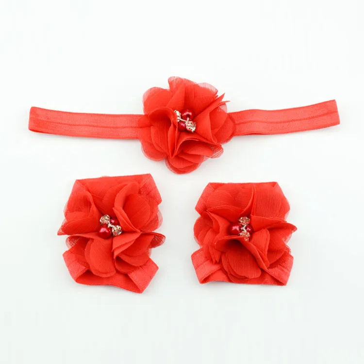 Headband infant rhinestone flowers Sandals & Headband