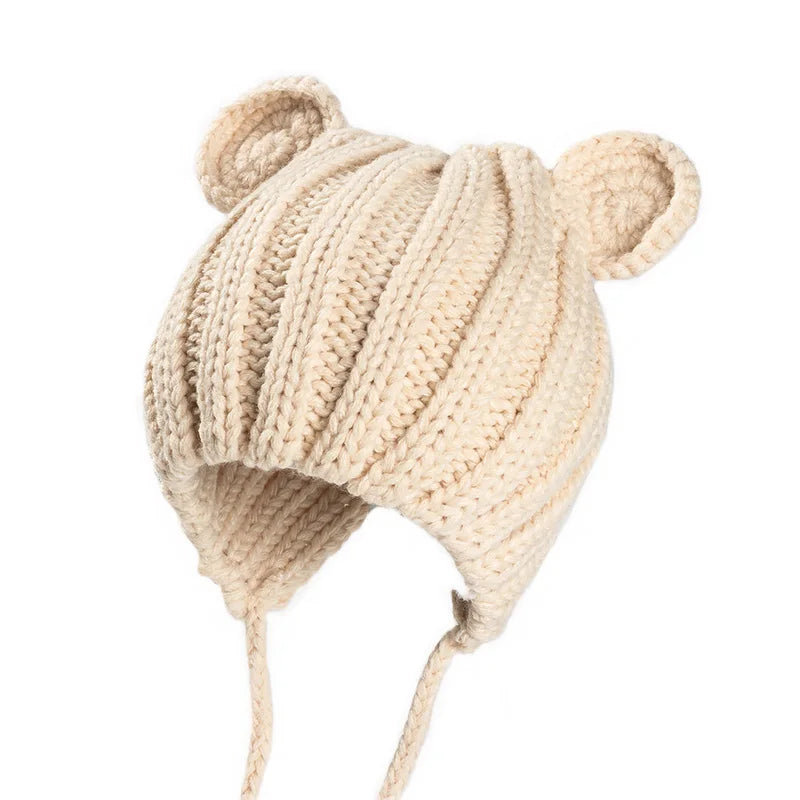 Knitted Winter Baby Bonnet Hat