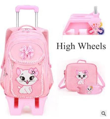 Girls Rolling Wheeled Backpacks