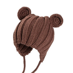 Knitted Winter Baby Bonnet Hat