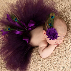 Princess Plum Peacock Feather Tutu Skirt