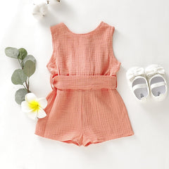 Infant Baby Girl Sleeveless Jumpsuit Rompers