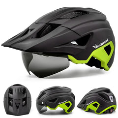 LED Bike Helmet With Sun Goggle Visor