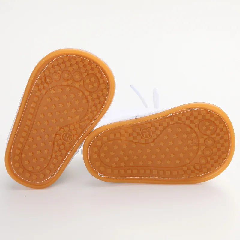 Solid Lace-Up Baby Boots Cross-tied