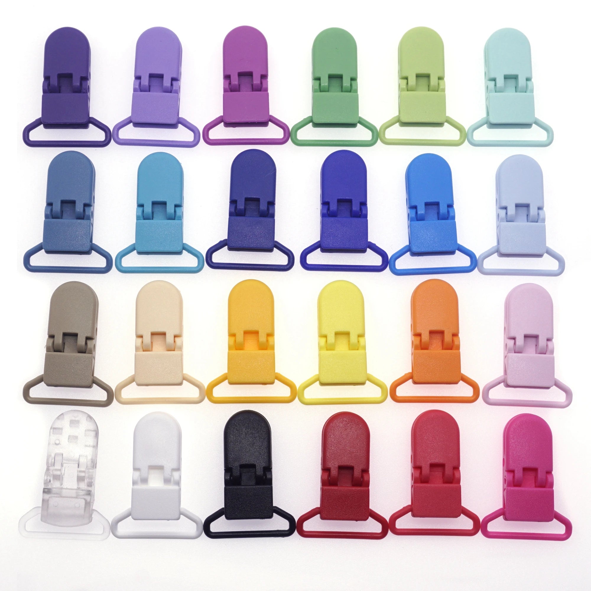 100 Pcs 20 Color Mixed Hot D Shape Clip