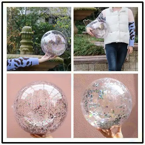 Inflatable Transparent Feather Beach Ball