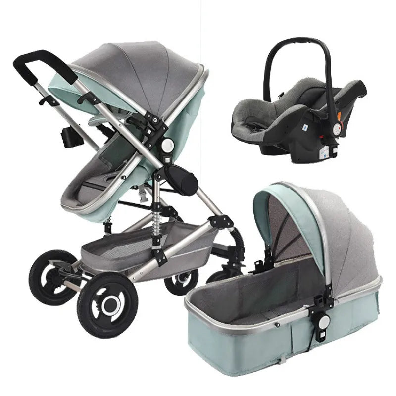 Baby Stroller 3 In 1 Pram with Car Seat