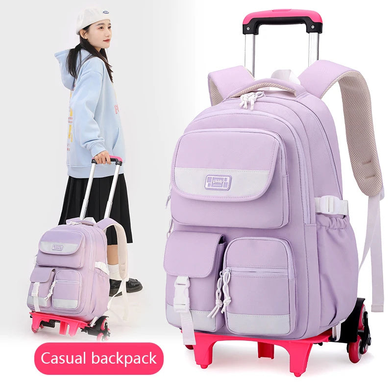 Wheeled Trolley School Backpack