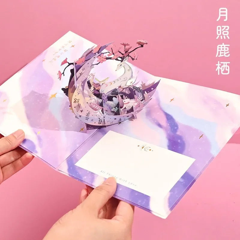 Romantic 3D Pop-up Greeting Postcard