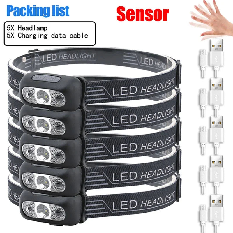 Mini Rechargeable Powerful Sensor Headlamp