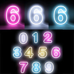 LED Neon Glowing Number