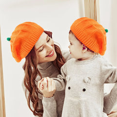 Pumpkin Beret Warm Belle Hat