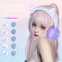 Gradient Pink Cat Headphones