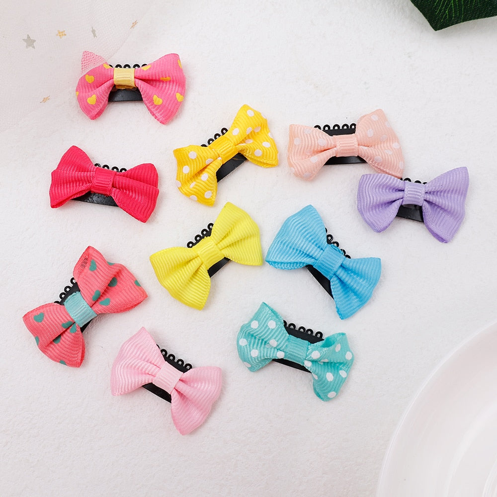10-50Pcs/Candy Color Baby Mini Bow Hair Clips