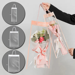 Flower Transparent PVC Wrapping Handbag