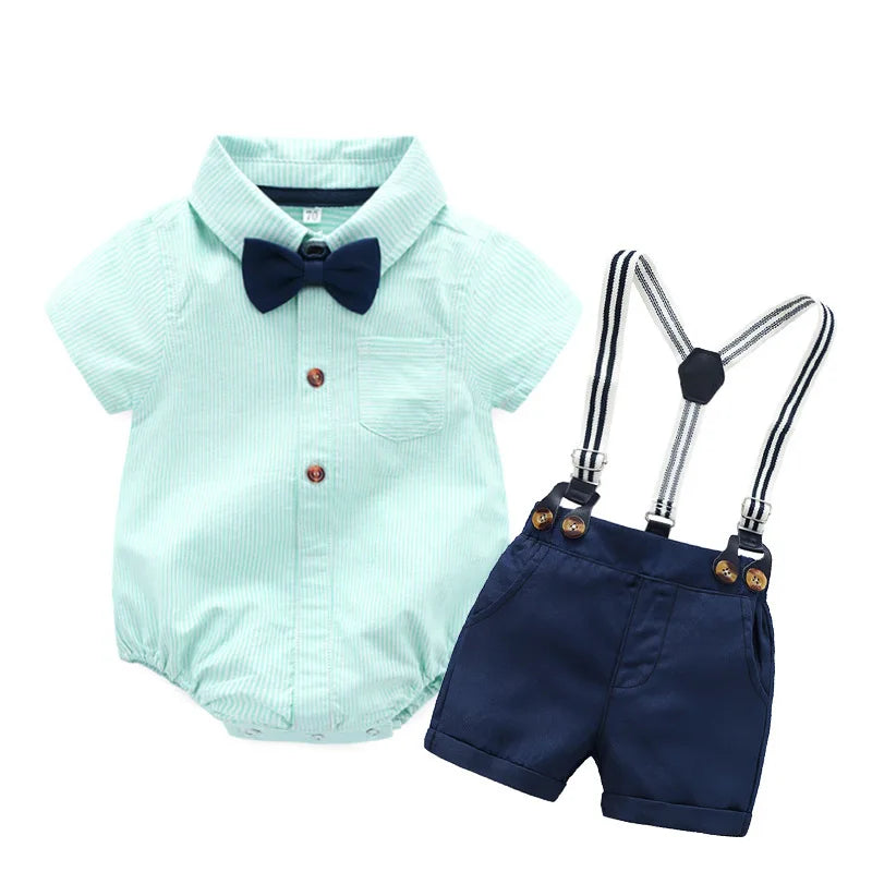 Romper Clothes Set For Baby Boy With Bow Hat