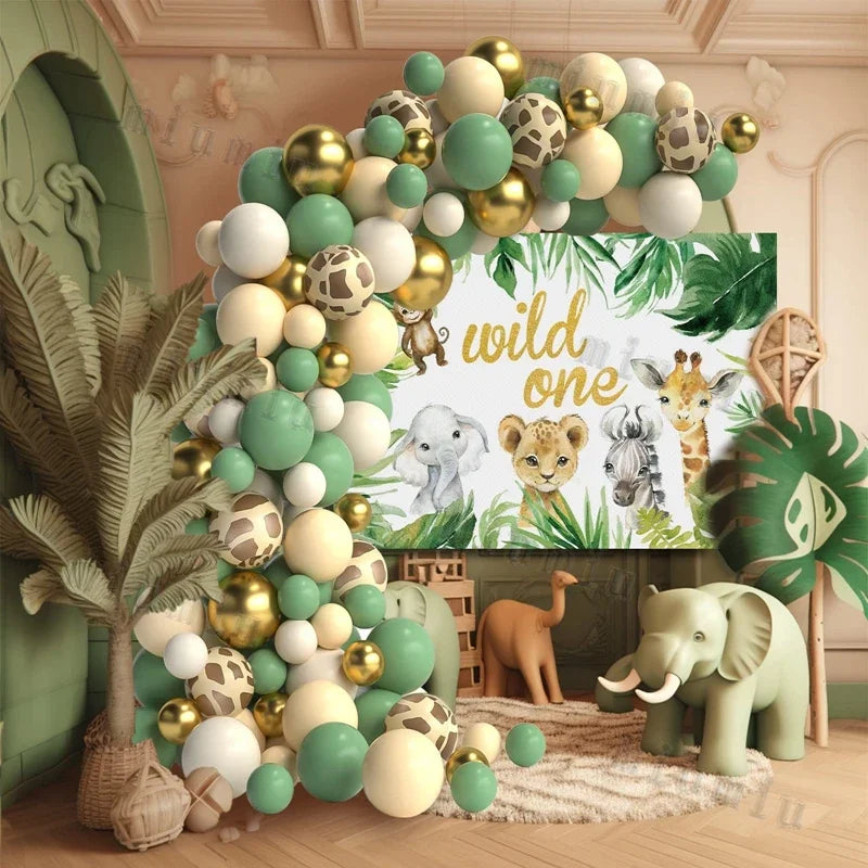 Jungle Safari Green Balloon Arch Kit