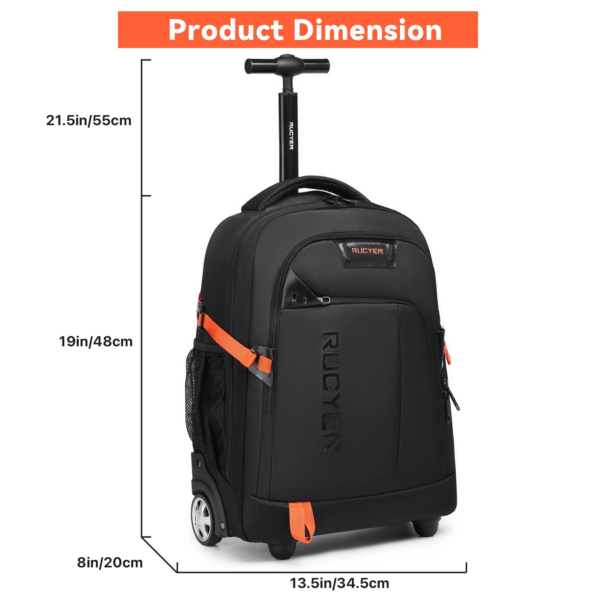 Detachable Wheels Trolley Backpack