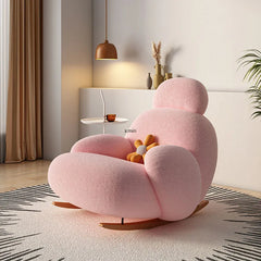 Fluffy White Living Room Chair