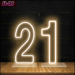 LED Number Sign With Base and Chain