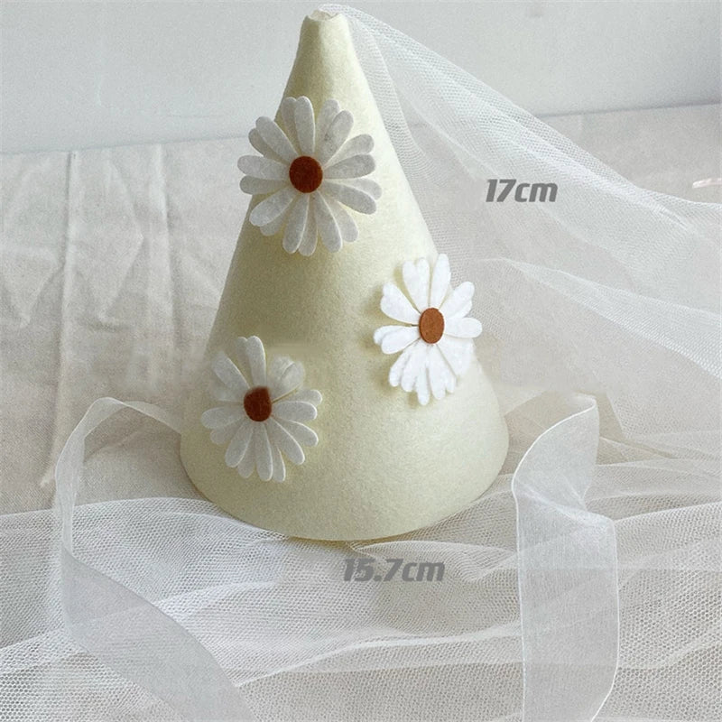Girl Daisy Theme Mesh Party Hat