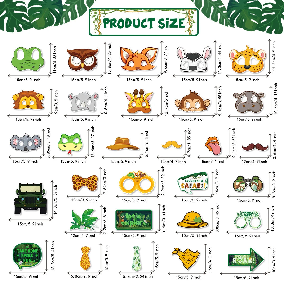 Jungle Safari Photo Booth Props