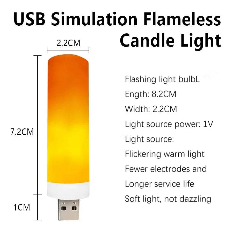USB LED Simulated Flame Lamp