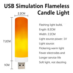 USB LED Simulated Flame Lamp