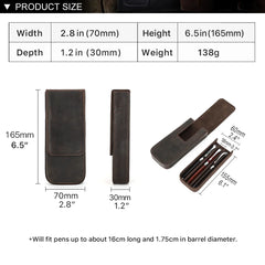 Luxury Genuine Leather 3 Slots Pen Case