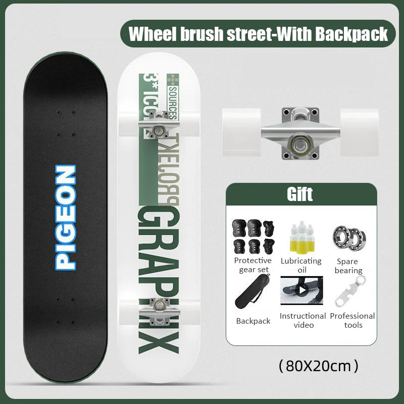 Street Double-warped Skateboard