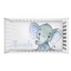 Blue Elephant Crib Bedding Set