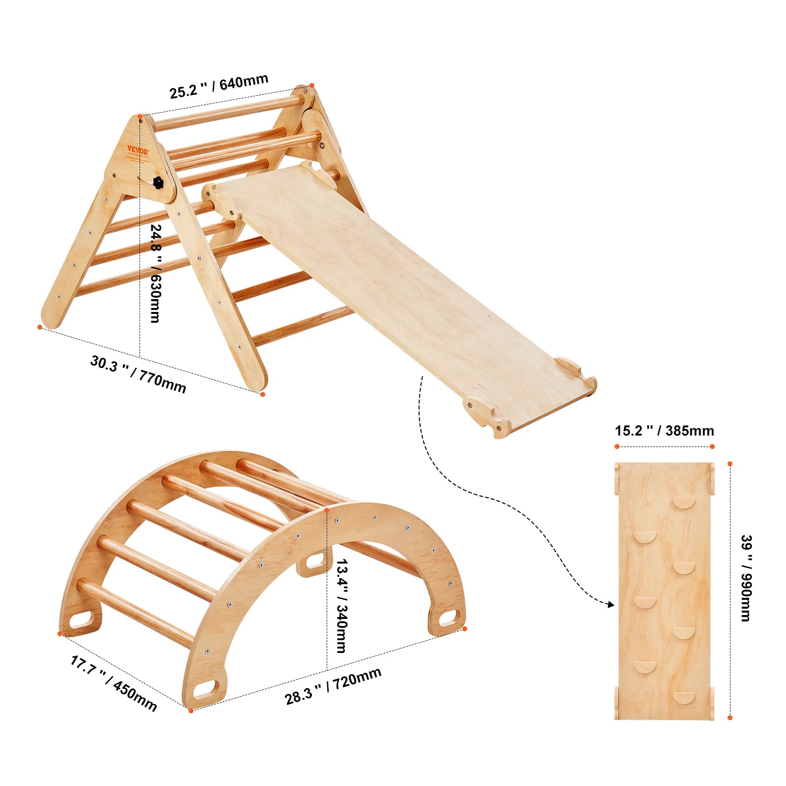Pikler Wooden Triangle Set