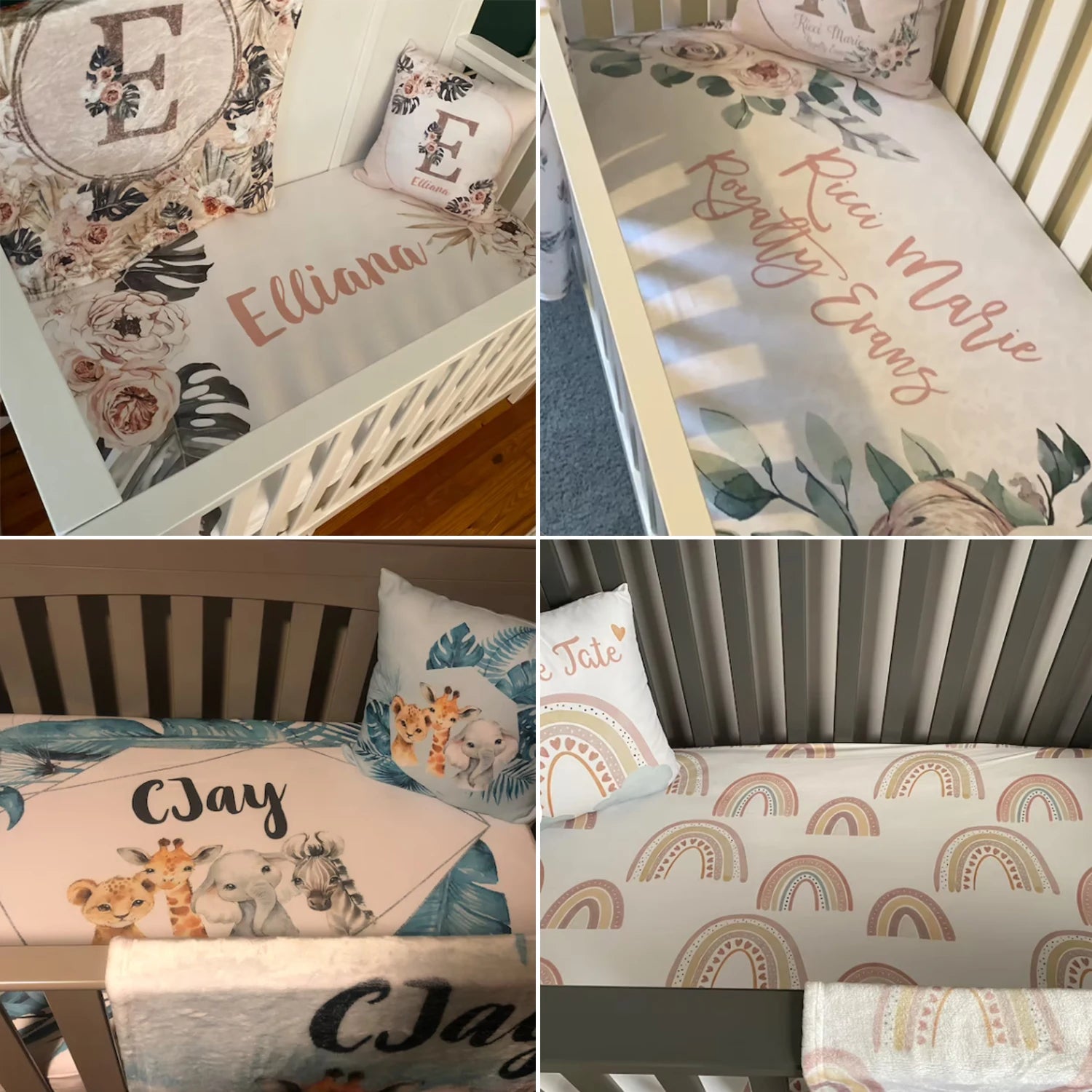 Blue Elephant Crib Bedding Set