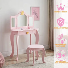 Kids Vanity Table and Chair Set