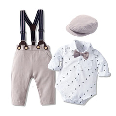 Romper Clothes Set For Baby Boy With Bow Hat