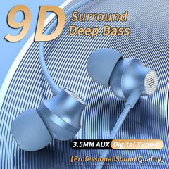 9D HIFI Heavy Bass Metal Earphone