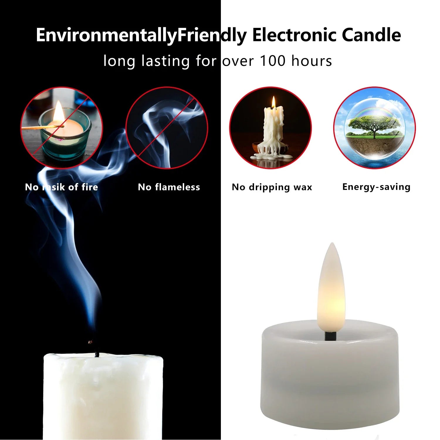 Flickering LED Battery Powered Candle