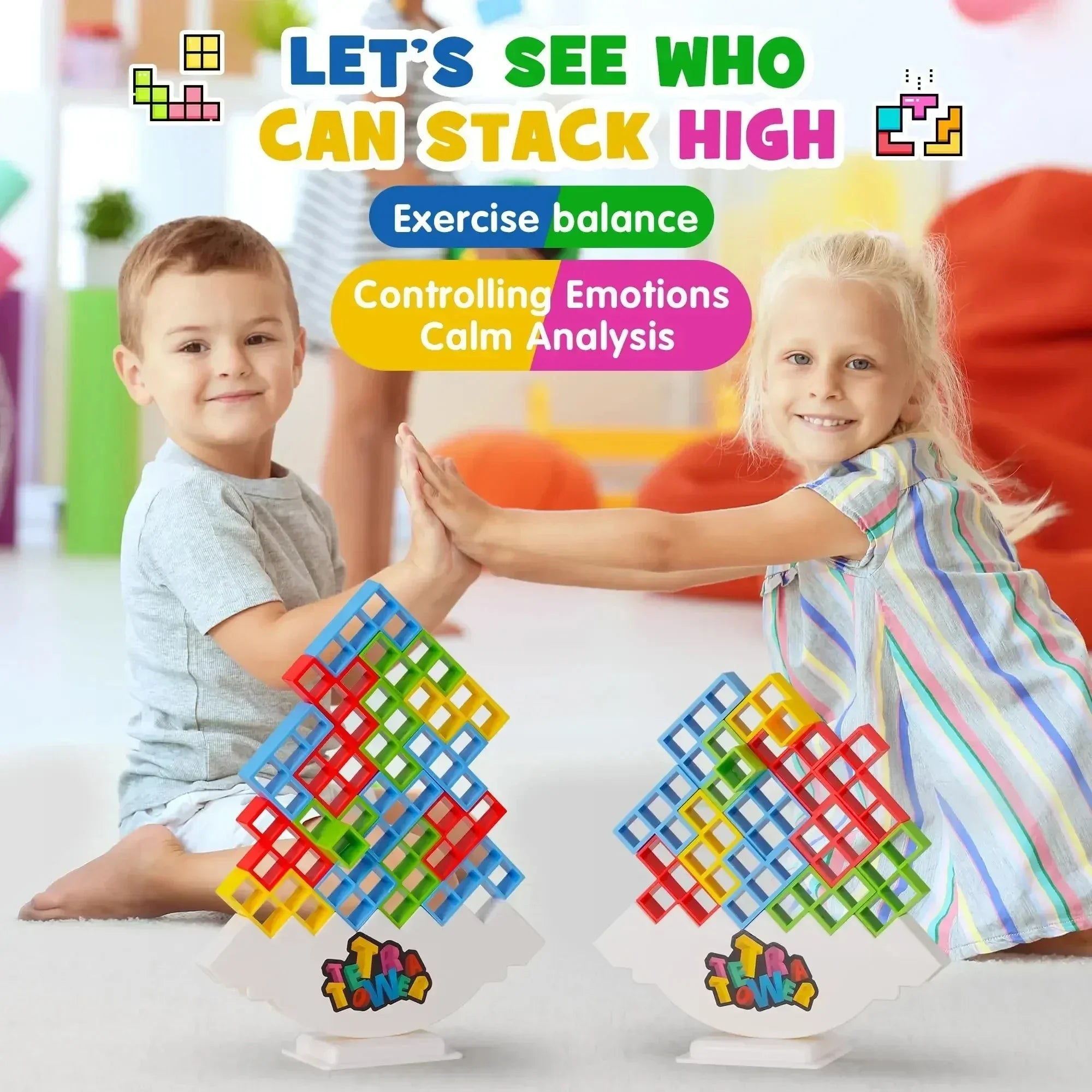 Stacking Building Blocks Board Game