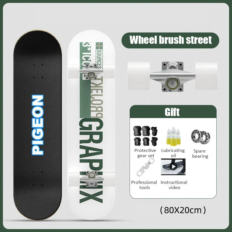 Street Double-warped Skateboard