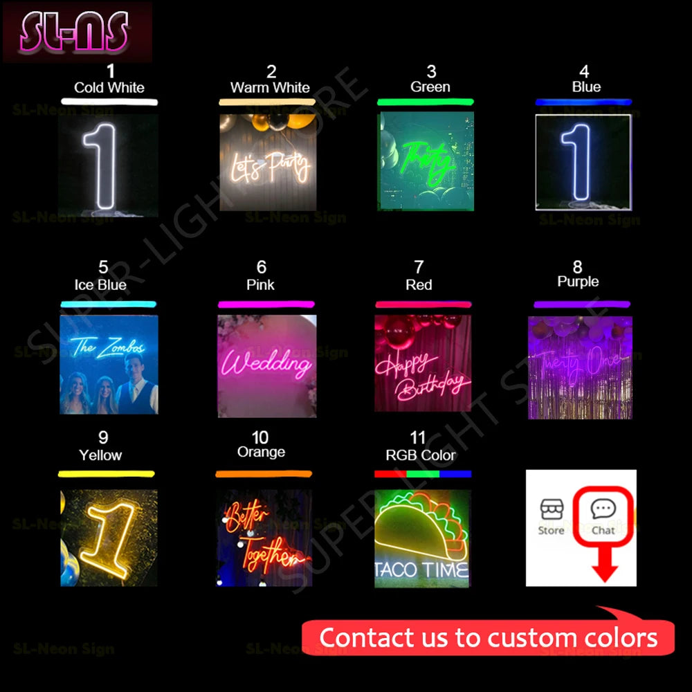 LED Number Sign With Base and Chain